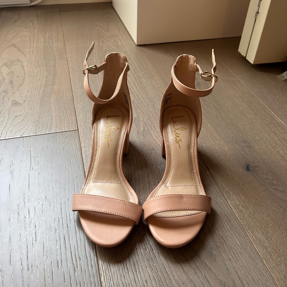 Lulu's Nude Ankle Strap Heels